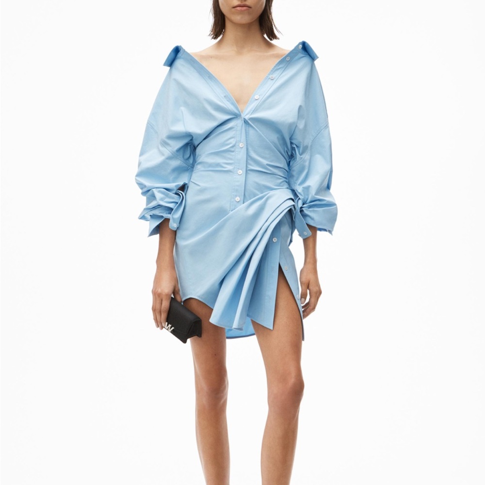 Elegant Blue Off-Shoulder Dress